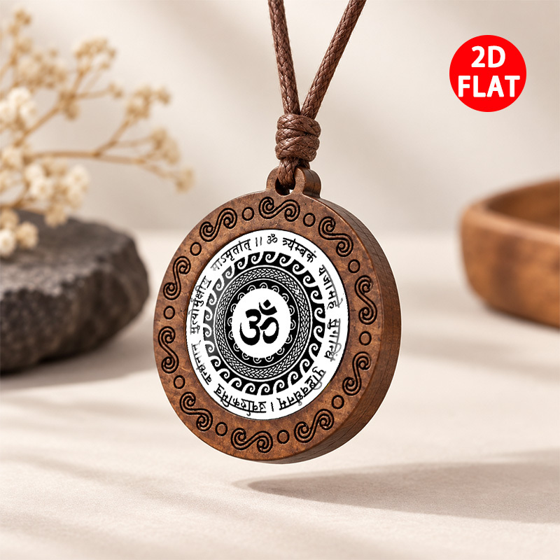 Buddhist Elements Pendant Necklace, Unisex Design